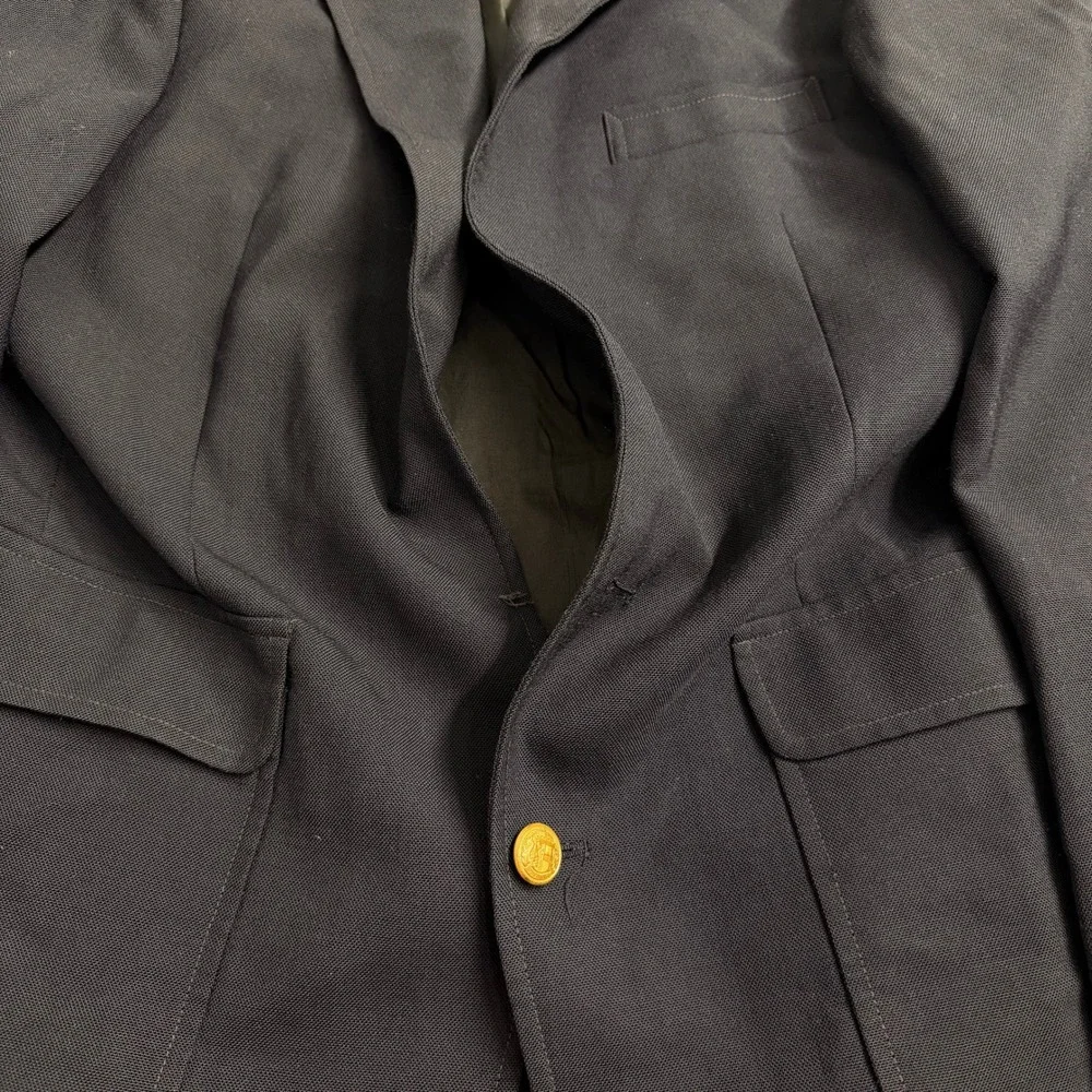 Christian Brooks for Witzigs Mens Navy Blue Blazer Gold Button Formal Sport Coat